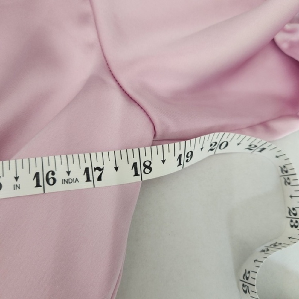 Zara Dress Womens Size Small Light Pink‎ Shirt Satin Collared Wrap Elegant Dress - Picture 10 of 14